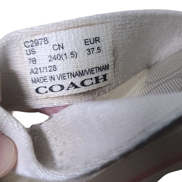 Coach Cream White Zoe Flip Flops Size 7B - Picture 5 of 5